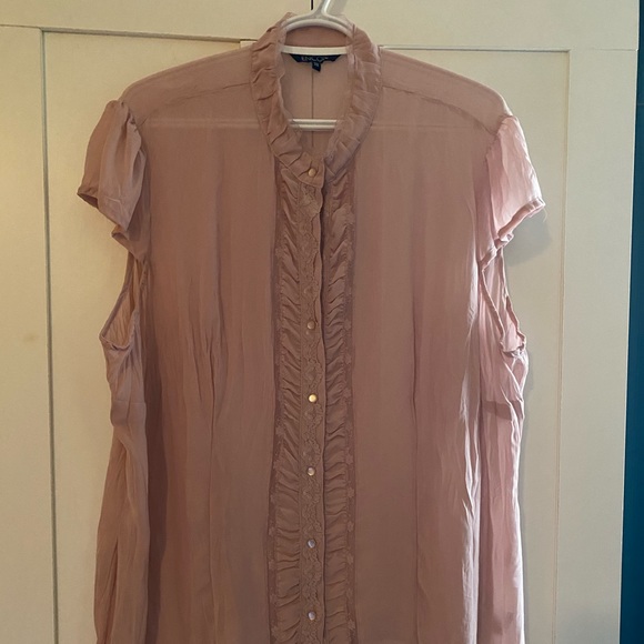 20 Encore Chiffon & Lace  Cap-Sleeve Blouse - Picture 2 of 4